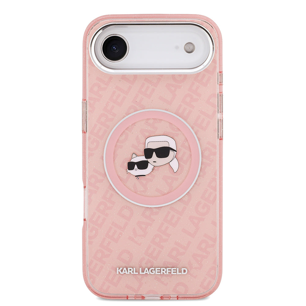 Simli Karl & Choupette iPhone 17 Sparkling Heads Kılıf