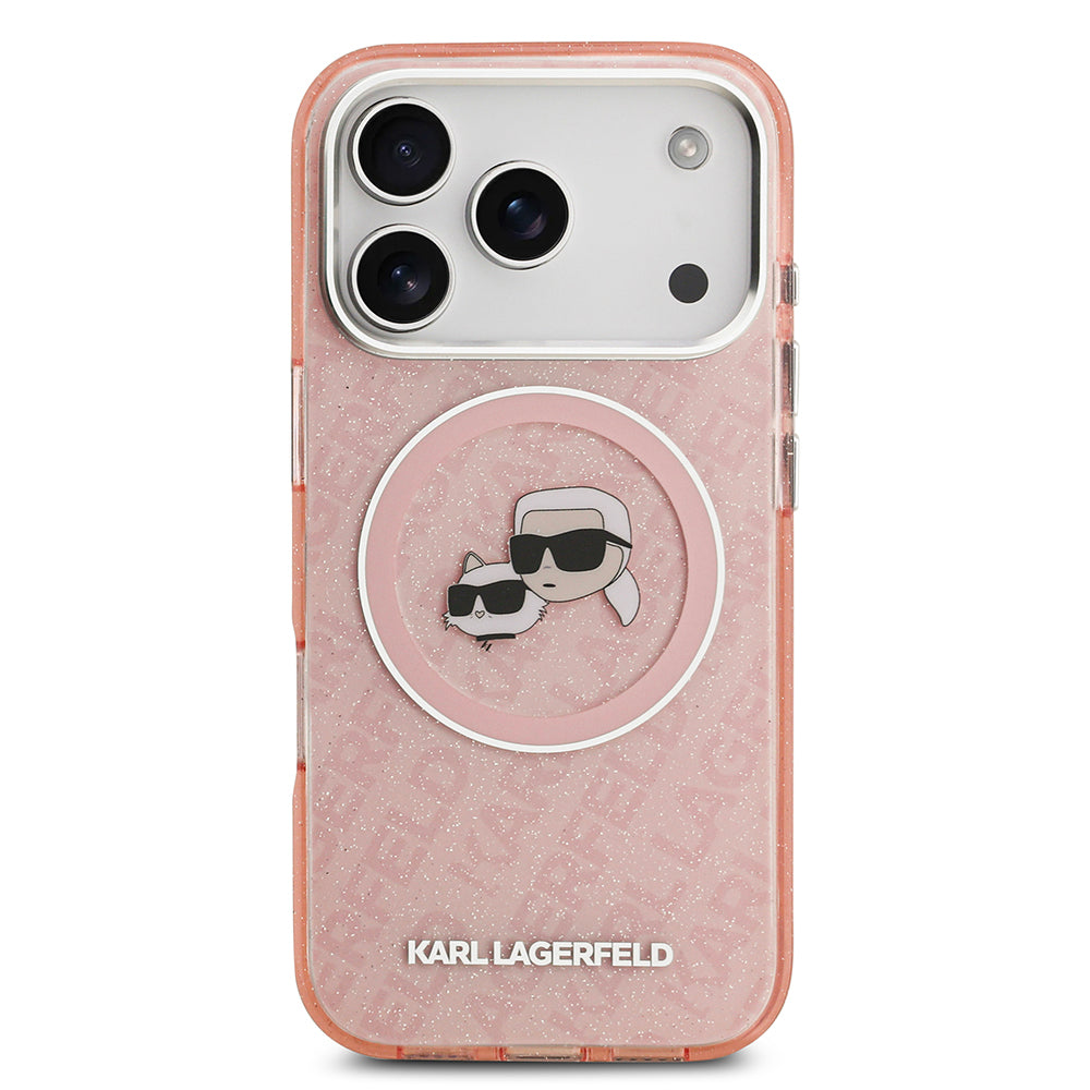 Simli Karl & Choupette iPhone 17 Pro Sparkling Heads Kılıf