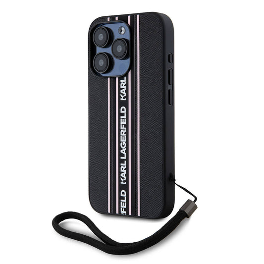 Askılı Saffiano Athleisure Şerit Çizgili iPhone 16 Pro Max Kılıf